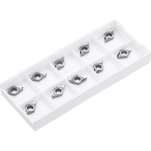 10pcs DCGT070204-AK H01 Aluminum Cutter Blade Carbide Insert Cutting Tool For CNC Turning Tools