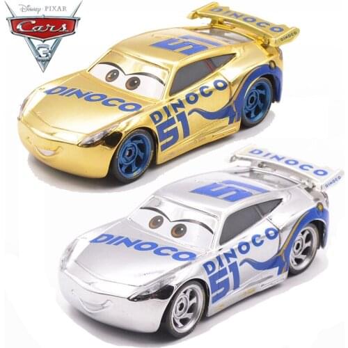 1:55 Diecast Metal Disney Pixar Cars 3 Golden Dinoco Cruz Ramirez 51# Car Model Child Educational Toys Birthdays Christmas Gift