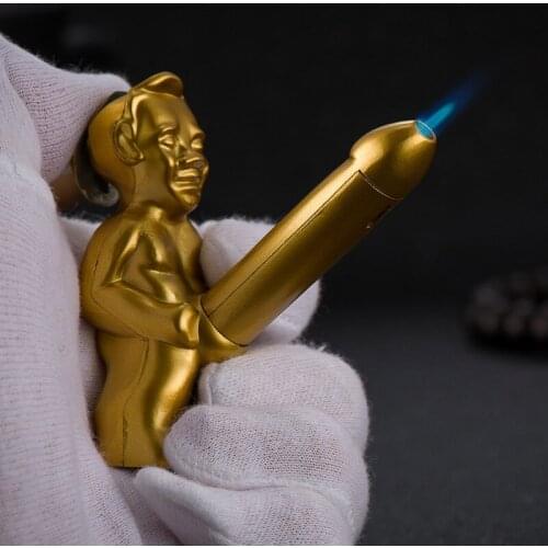 Little Old Man Personality Creative Small Desktop Inflatable Straight Lighter Smoking Accessories for Weed Funny Gift for Men