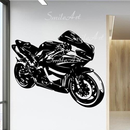 Cartoon Motorcycles Home Decorations Pvc Decal Decor Living Room Bedroom Removable Decal Creative Stickers