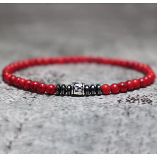 Mens Bracelets 2021 4mm Small Beaded Braslet Skull Natural Hematite Stone Braclet Homme Cross Brazalete Present For Boyfriend