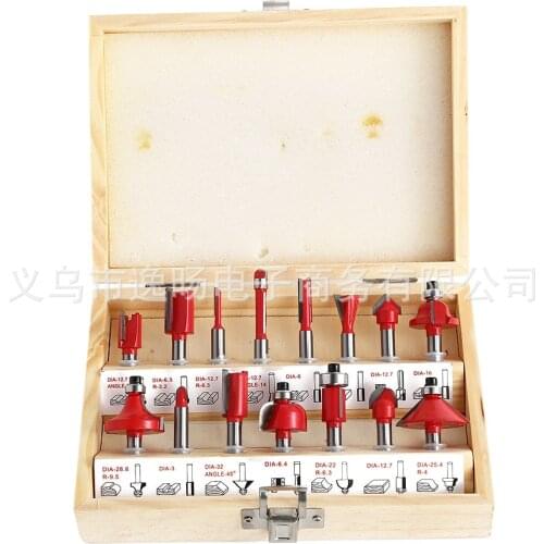 6.35mm Router Bit Set Electric Hand Trimmer Milling Cutter Carbide Shank Woodworking Trimming Engraving Carving Cut Tool