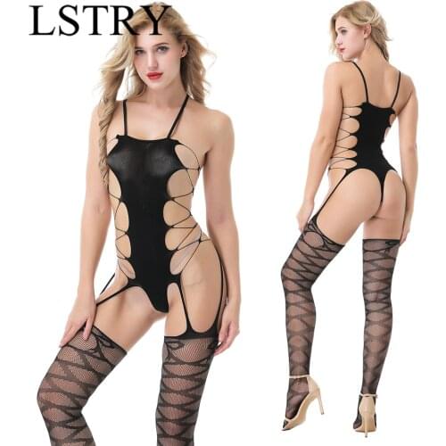 Sexy Lingerie Teddies Mesh Fishnet Bodystockings For Women Erotic Lingerie Sexy Teddies Bodysuits Female Sexy Porno Underwear