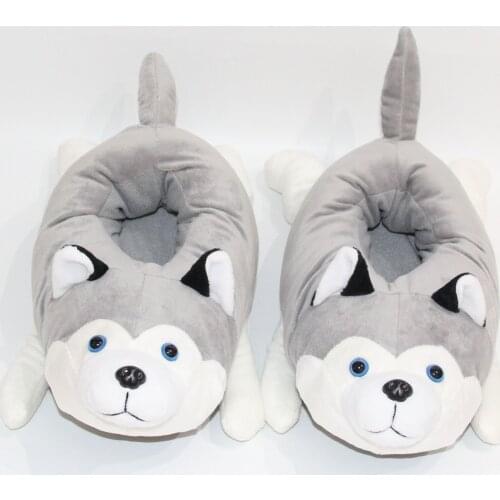Women Winter Cartoon Soft Cute Animal Slippers Men Plush Home Comfortable Warmth Thick Cotton Shoes Lovers Cotton Slides