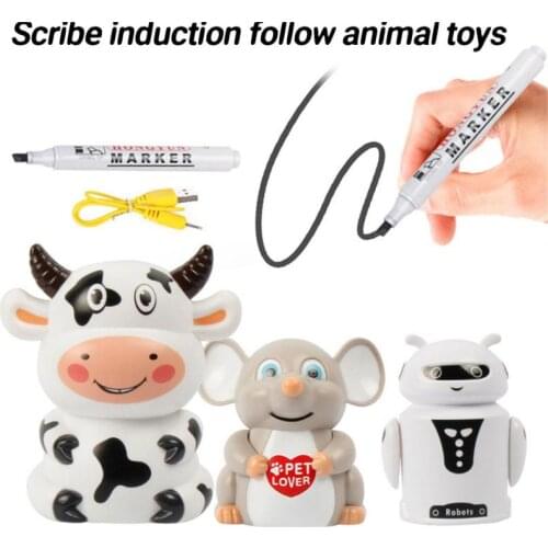 Follow Any Drawn Line Magic Pen Toy Inductive Animals Model Children Kids Toy Gifts Track Map Selfie Run Electric Toy