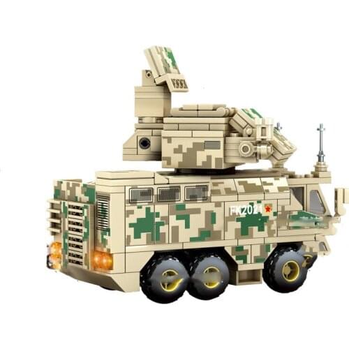 Military series World War II Wheeled Anti-aircraft Armored Vehicle Soldier Weapon DIY Model Building Blocks Bricks Toys Gifts