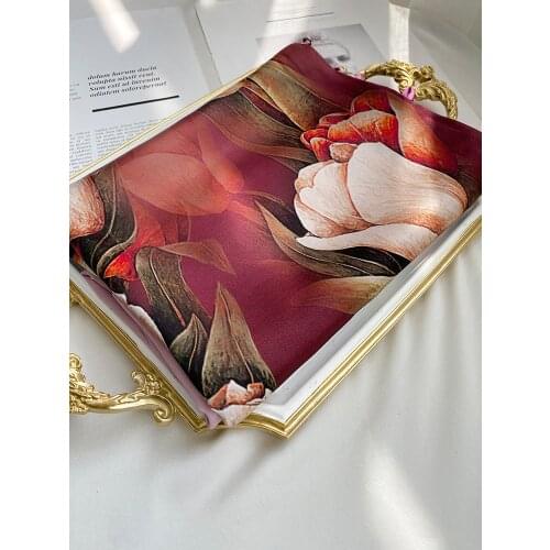 Handmade 16MM 100% Silk Scarf Women Natural Soft Spring Autumn Elegant Purple Long Silk Shawl Double-layer Gift