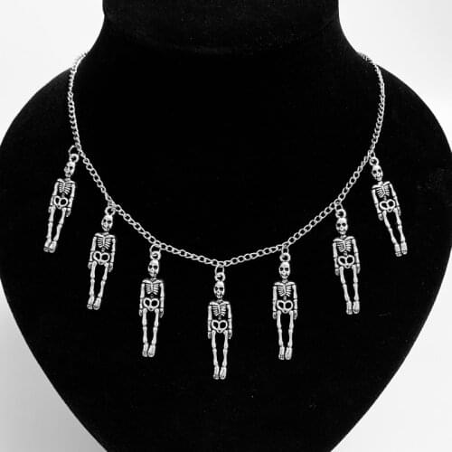 1pc Halloween Gift Vintage Pirate Skeleton Skull Necklaces & Pendants Retro Punk Necklace Gothic jewelry