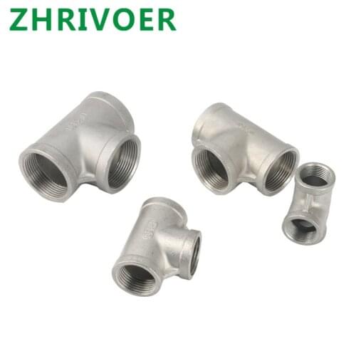 1Pcs SS Tee 304 Stainless Steel Pipe Elbow Type 3 Way Female Thread Fitting Coyote Gear