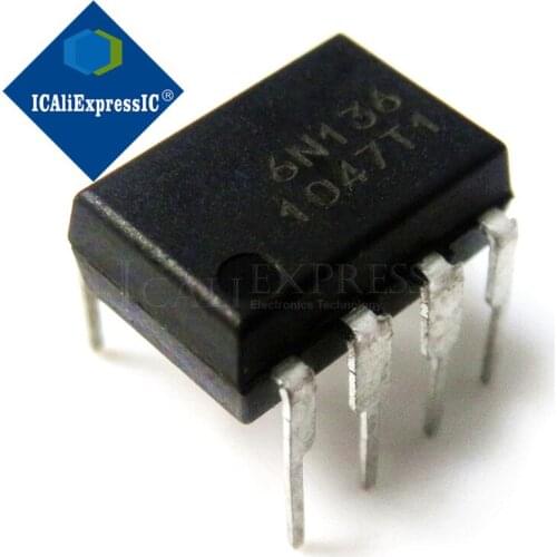 10PCS 6N136 DIP DIP8 photoelectric coupler new original In Stock