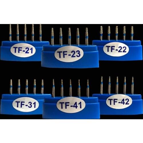 10pcs Diamond Burs Dental High Speed Round Head FG Bur TF series for Choose