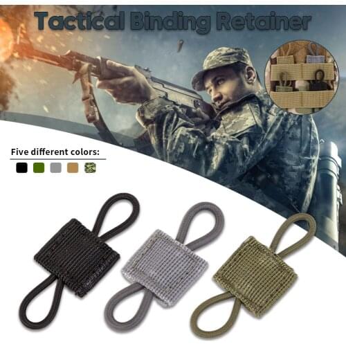 2Pcs Elastic Molle Ribbon Buckle Tactical Binding Retainer for Antenna Stick Pipe Elastic Rope Webbing Buckle