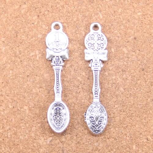 38pcs Charms kitchen cooking spoon 53x11mm Antique Pendants,Vintage Tibetan Silver Jewelry,DIY for bracelet necklace