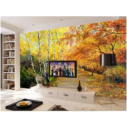 3d photo wallpaper custom mural on the wall Autumn maple road background wall living room home decor wallpaper for walls 3d