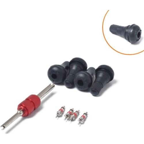 4pcs tire gas nozzle + 4pcs valve core + 1pc repair tool Repair Valve Remover Kit