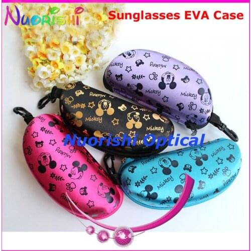 Free shipping ML013 nice zipper sunglasses case EVA eyeglasses eyewear case with hook various colors