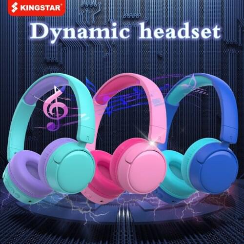 KINGSTAR Wirless Headphones Kids Headsets with 85dB Volume Regulator Childrens Bluetooth Earphone Noise Canceling Earbuds