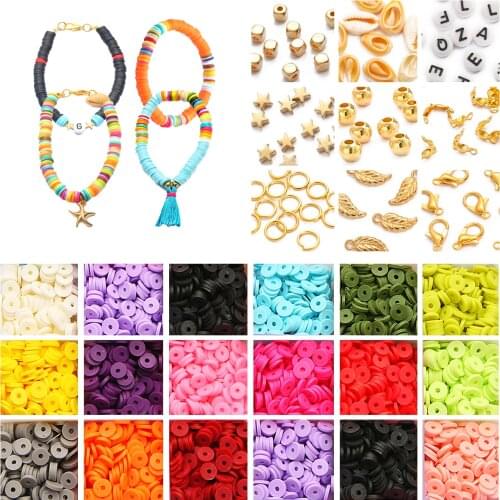 2600-4500Pcs/Box 6mm Fluffy Slice Supplies Charm Candy Colors Slice Loose Soft clay Beads For Bracelet Jewelry Making DIY