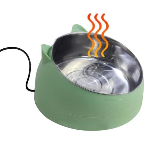 Automatic heating Dog Bowl Travel Pet Dry Food Bowls for Cats Dogs Pink Dog Bowls Outdoor Drinking Water bowl 110v-220v