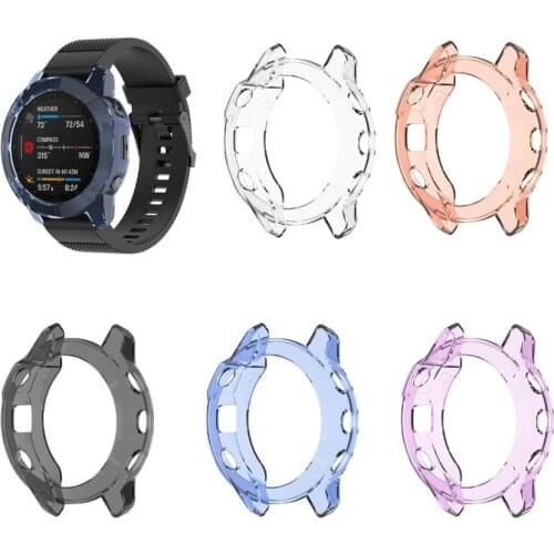 For Garmin Fenix 6 6s 6x Pro TPU Watch Case Cover Smart Bracelet Protective Frame Shell Replacement Shockproof Clear Watch Cases