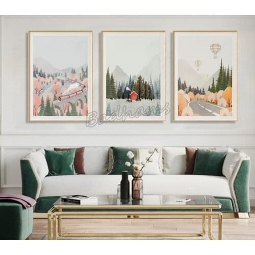 Twenty-Four Solar Terms Decoration Painting Nordic Style Living Room Dining Room Painting Simple Sofa Background Wall