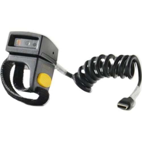 ANSWK 2D qr code imaging omni-directional qr code portable ergonomic mini corded single finger wearable ring barcode scanner