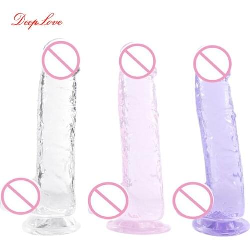 Crystal Jelly Masturbation Sex Toys Artificial Reality Dildo Woman G Spot Orgasm Game Dick Huge Adult Entertainment Stores