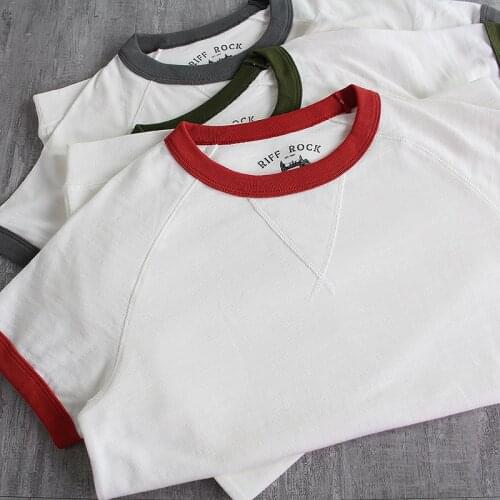 Slug yarn rotator sleeve summer mens round neck casual short-sleeved T-shirt Retro youth slimming T-shirt