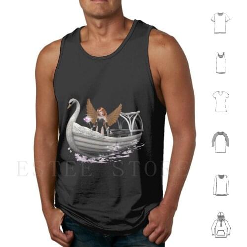 Winged Messenger .. River Of The Dead Tank Tops Vest Sleeveless Fantasy Art Angel Boat God Heaven And Hell Legend