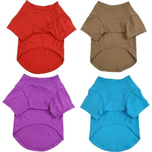 Summer Pure Cotton Puppy Blank Dog Shirt Soft French Bulldog Clothes Plain Doggy Vest Cat Bottoming T Shirts for Small Dogs