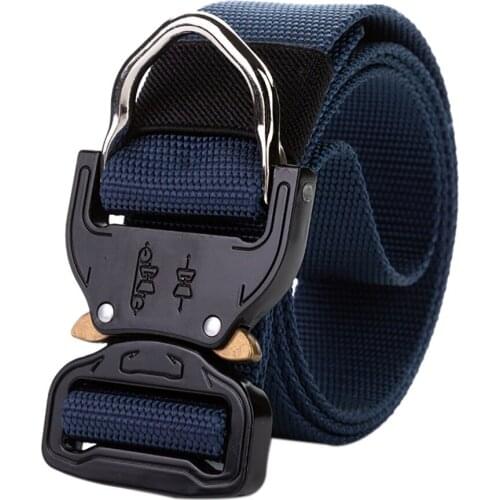 Mens Tactical Belt Military Nylon Belt Outdoor Multifunctional Training Hunting Waist Solid Simple Waistband Sports Hook 2019