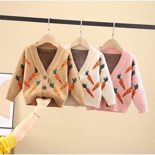 Boys and Girls Clothing Sweaters Baby Knitted Cardigan Sweater Autumn 2020 New Childrens Clothing Kids Carrot Knitted Jacket