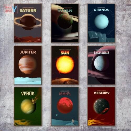 Universe Planet Posters And Prints Sun Mars Earth Venus Solar System Wall Art Canvas Painting Wall Picture For Living Room Decor