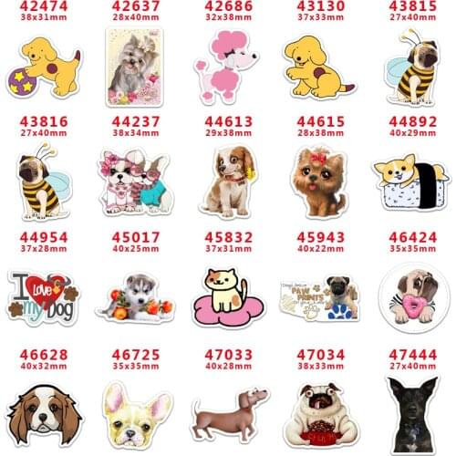 DIY Craft Supplies Sewing Accessories Cartoon Dog Printed Planar Resins Mold 30 Pieces. PR-42474