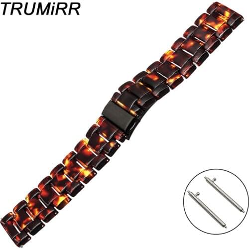 Resin Watchband for Fossil Q Founder Wander Crewmaster Grant Marshal Explorist Quick Release Strap Steel Buckle Belt Watch Band