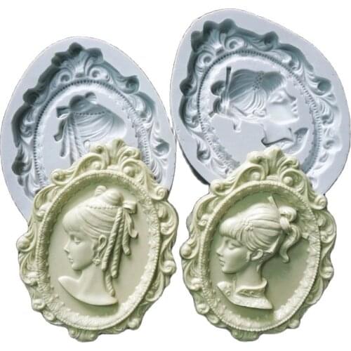 Retro Head Portrait Silicone Mold Fondant Mould Cake Decorating Tool Chocolate, Gumpastes Mold, Sugarcraft ,Kitchen Gadgets K269