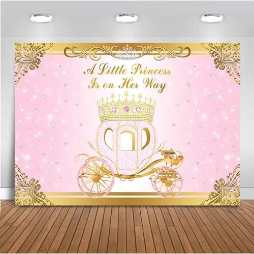 Pink princess backdrop for photography carriage fairy Tale background for photo studio customize backdrop newborn baby shower
