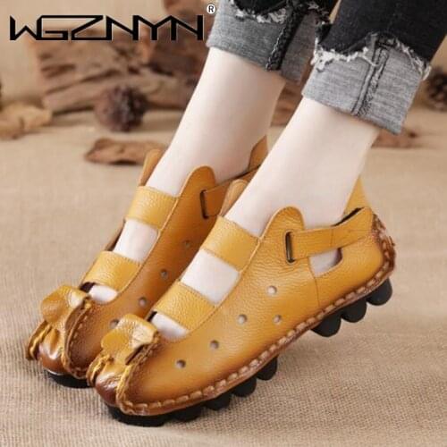 Summer Women Flat Sandals Soft Bottom Genuine Leather Women Shoe Retro Handmade Sandals Casual Cozy Women Sandals for Women 2021