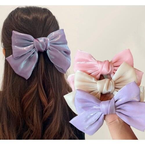 Cute Large Bowknot Hairpins Women Girls Chiffon Hairgrips Hair Clip Barrettes Birthday Party Hair Accessories Gift 2021 New