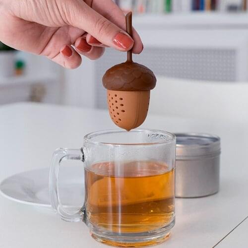 Silicone Gadgets Tea Bag Strainer Acorn Shape Tea Infuser Kitchen Accessories
