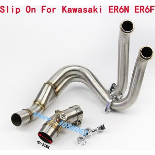 Slip On For KAWASAKI ER6N ER6F 2012 - 2016 versys 650 2015 - 2017 Motorcycle Exhaust Connector Front Link Pipe Without Muffler