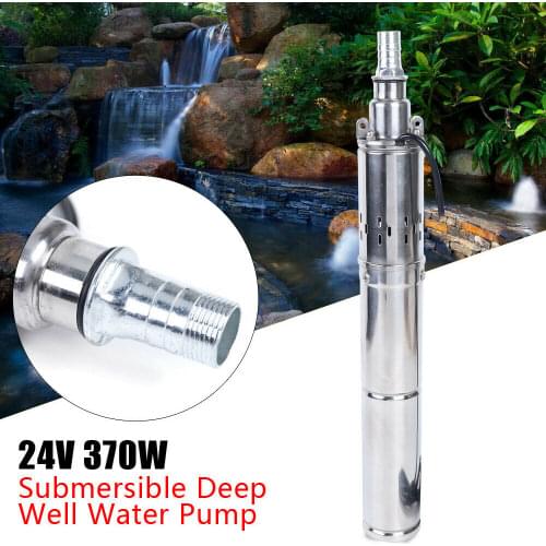 US STOCK)24V 370W Solar Water Pump Deep Well Solar Submersible Pump head USA