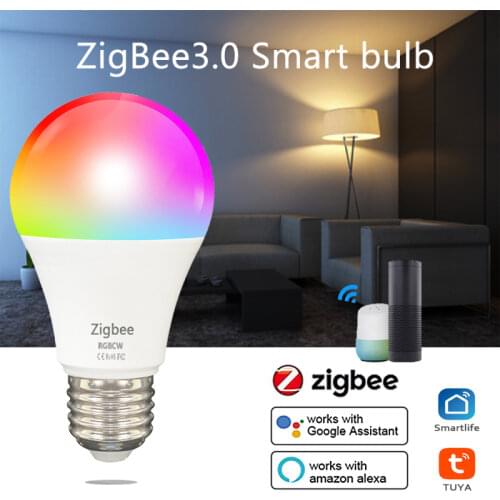 1-10 Pieces Tuya Zigbee Smart Home LED Lamp Bulb 9W/10W B22 Timer RGBCW Light Bulbs App Smart Life Smartthings Alexa Google Home