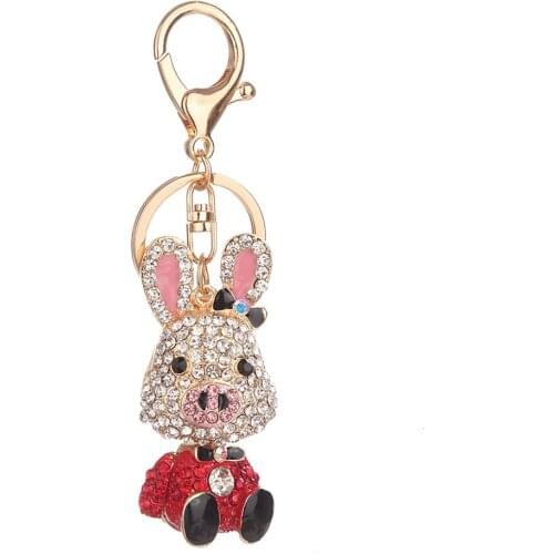 Pig Nose Rabbit Shape Keychain Novelty Lady Bag Pendant Accessories Pendant Key Ring Key Chain Perfect Decoration