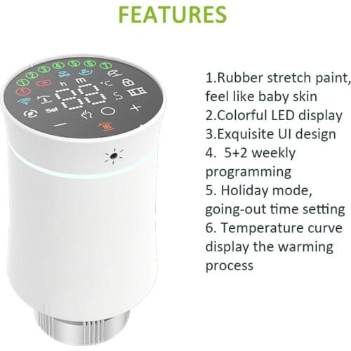 Tuya Zigbee TRV Thermostatic Valve LED Intelligent Home Household Life Temperature Controller Constant Radiator Thermostat