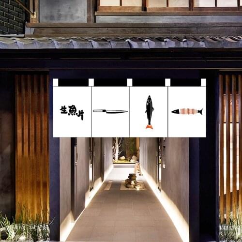 Japanese Restaurant Door Curtain Restaurant Kitchen Izakaya Sushi Shop Decoration Partition Half Curtain Noren