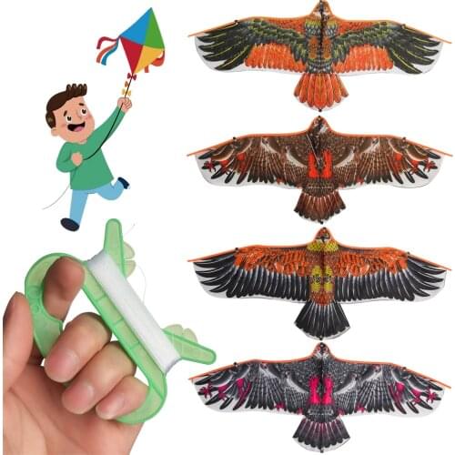 1.1m Eagle Kite With 30M Kite Line Large Plane Eagle Flying Bird Kite Children Best Gift Family Trip Friends Game Outdoor Sports