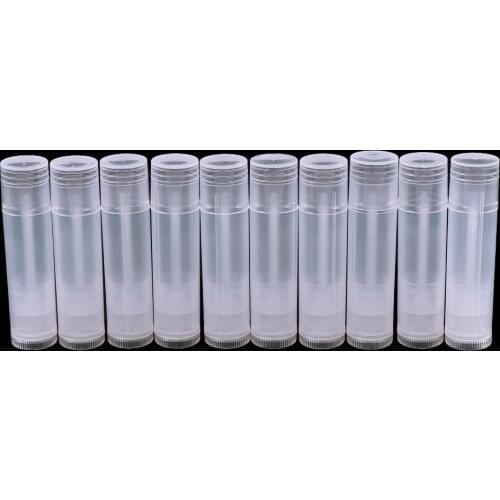 10pcs Empty Transparent Lip Balm Tubes Containers Cosmetic Lipstick Bottles Beauty Makeup Tools Accessories