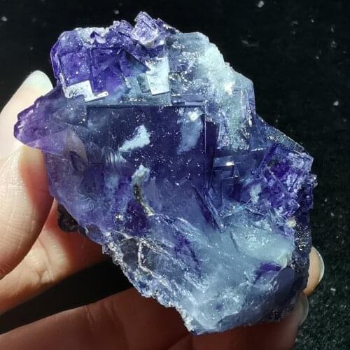 133gYaogangxian fluorite and crystal symbiosis mineral stone decoration healing energy geology teaching specimen collection