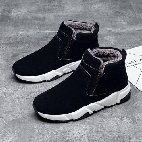 2020 Men Winter New Plus Velvet Thick High Waist Cotton Snow Boots Outdoor Warm Men High Top Casual Mens Boots